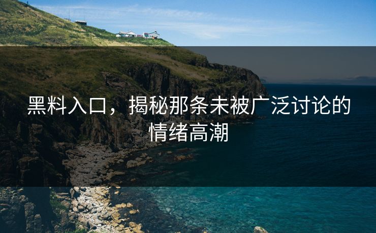 黑料入口，揭秘那条未被广泛讨论的情绪高潮