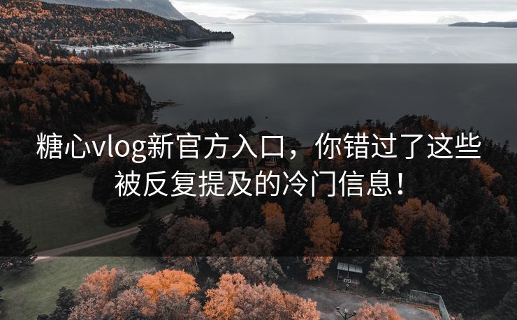 糖心vlog新官方入口，你错过了这些被反复提及的冷门信息！
